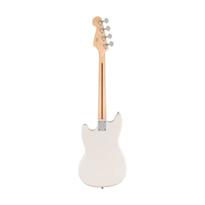 Squier Sonic Bronco Bass Guitar w/White Pickguard, Maple FB, Arctic White image 2
