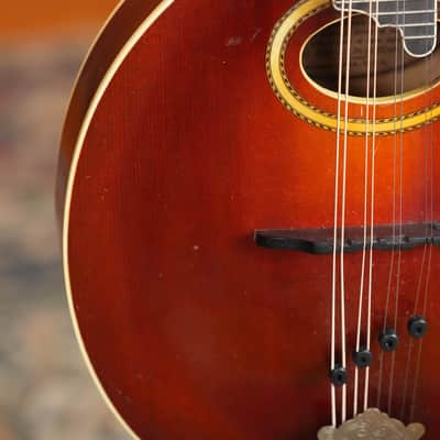 (Used) 1917 Vintage Gibson A-4 Cherry Sunburst Oval-Hole Teardrop A-Style Mandolin #1550 image 6