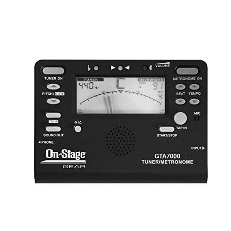 On-Stage GTA7000 Chromatic Tuner/Metronome/Tone Generator, Black image 1