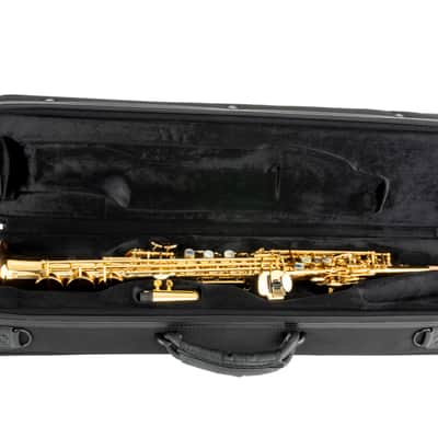 Wisemann DSS-500 Brass lacquered Soprano Saxophone, with mouthpiece and case image 2