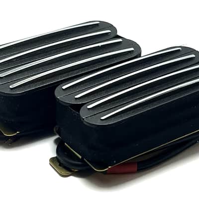 Dragonfire Quad Rails Humbucker Set ~ Bridge + Neck Super Passive Hot Rail Pickups ~ Black w/ Chrome image 2