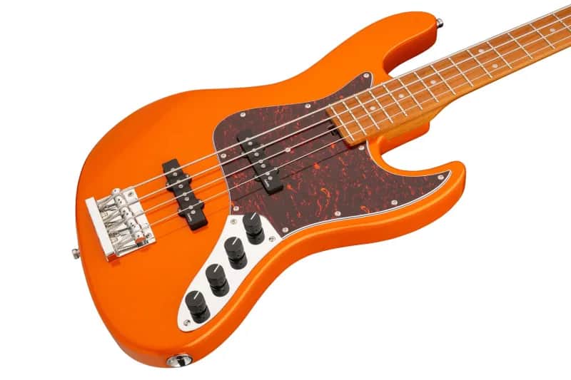 Sadowsky MetroExpress 21-Fret Vintage J/J Bass, Roasted Maple Fingerboard, 4-String - Solid Candy Apple Orange Metallic High Polish image 1