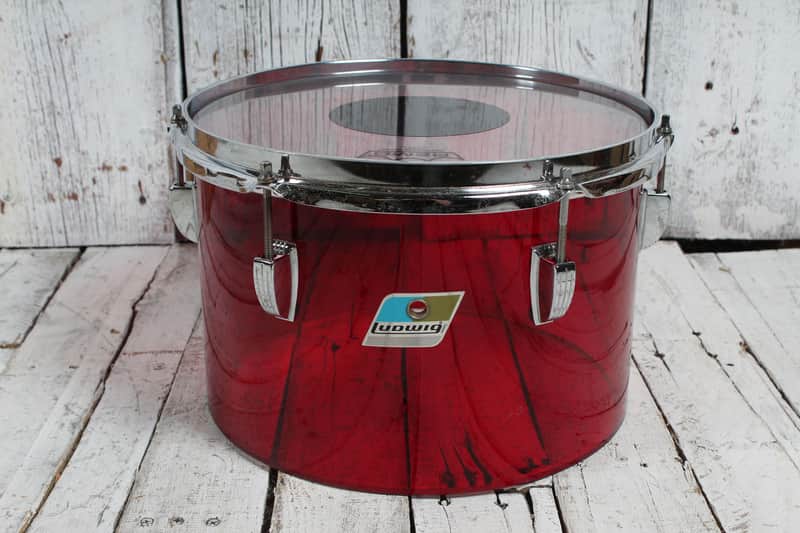 Ludwig Vintage 1970s Vistalite Tom Drum Red Vistalite Acrylic 12 Inch Tom Drum image 1