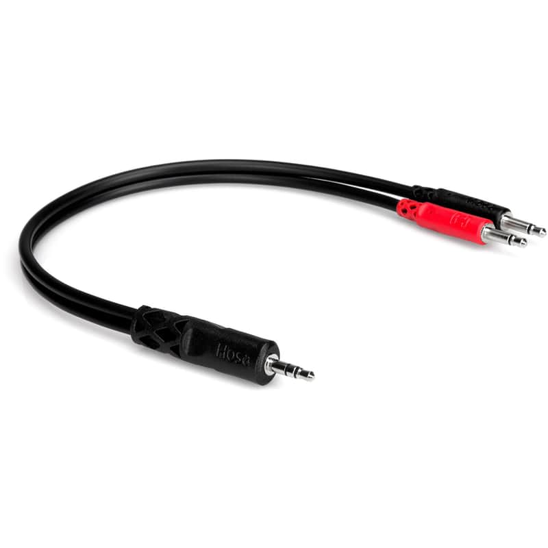 Hosa - YMM-152 - Stereo 3.5mm Male TRS to Two 3.5mm Male TS Y-Cable - 12 in. image 1