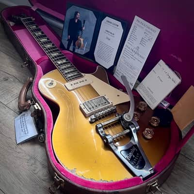 Gibson Custom Shop Murphy Lab Sergio Vallin '55 Les Paul Goldtop with Bigsby 2022 - 2024 - Aged Gold image 1