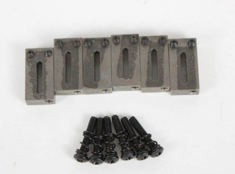 1991 Vintage Fender Stratocaster Plus/Deluxe/American Standard Bridge Block Saddles Set of 6 USA Strat 1990s image 1