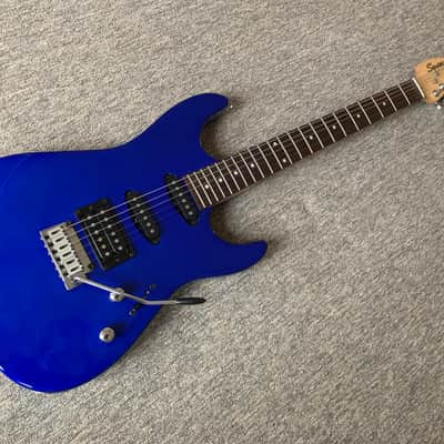 Fender Squier Showmaster Blue electric guitar super strat image 4