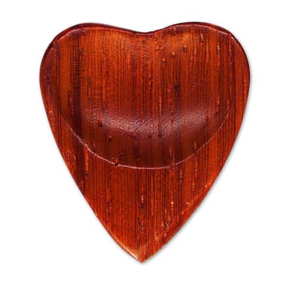 Padauk Wood Heart Shaped Guitar Pick - Handmade Natural Specialty Exotic Luxury Plectrum - 24 Pack image 2