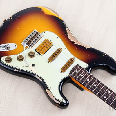 2024 Fender Custom Shop Alley Cat Stratocaster Heavy Relic SSH Superstrat Sunburst w/ Case, CoA image 9