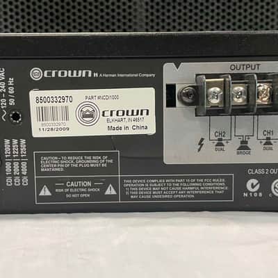 Crown CDi 1000 2-Channel 500-Watt Power Amplifier 2010s - Black and Silver - Demo image 7