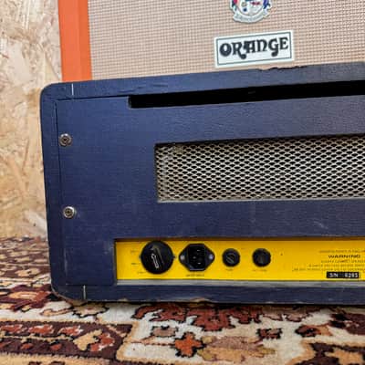 Vintage 1970s Carlsbro 50 Top Custom Colour Blue Guitar Valve Amplifier Head image 10