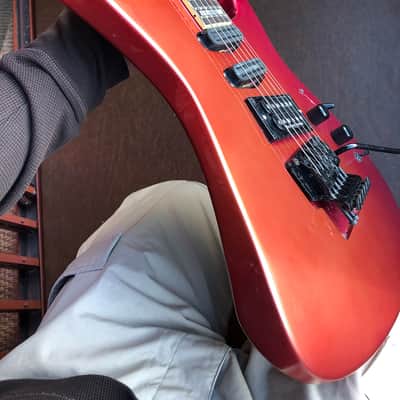 1987 MIJ By ESP Kramer Bluesbreaker, Neck-Through, Gradient Metallic Orange, Kramer Gig Bag image 13