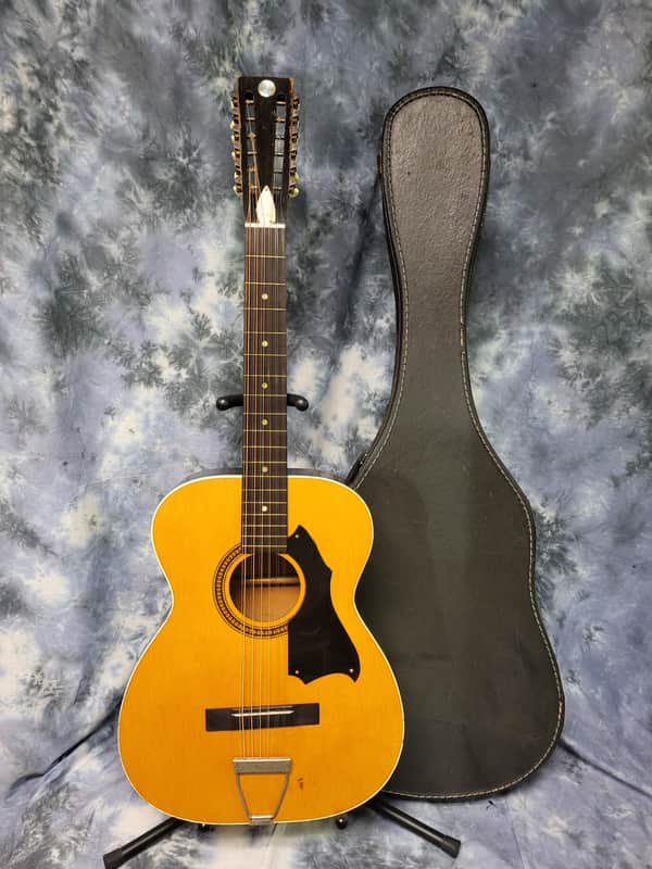 Vintage RARE 1970 Sears Roebuck by Harmony Model H1277 12 String Acoustic Guitar NY Neck Reset Pro Setup Original Soft Shell Case image 1