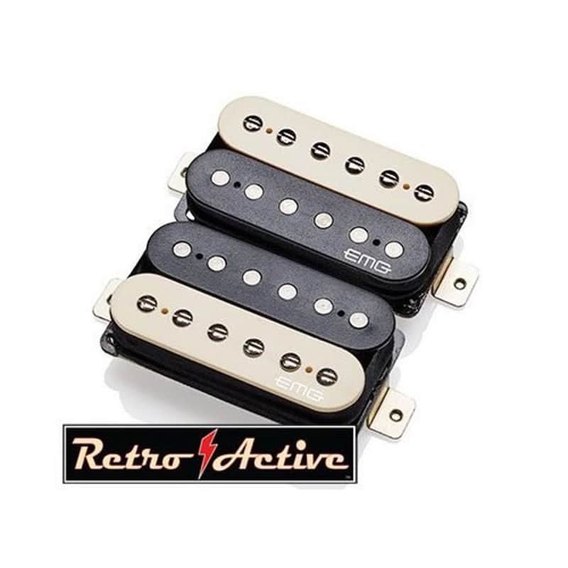 EMG Super 77 Retro Active Electric Guitar Humbucker Pickup Set, Zebra (5965.00) image 1
