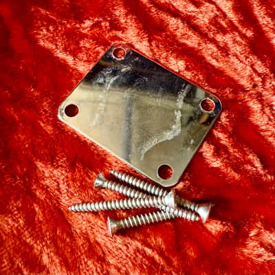 Fender Stratocaster neckplate 1966 - Chrome F logo precision Jazz bass telecaster jazzmaster image 2