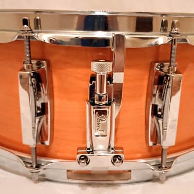 FRANKEN SNARE DRUM (C VIDEO) BIRCH HYBRID RECYCLED PARTS  - AMBER LACQUER - FREE SHIP TO C-USA! image 7