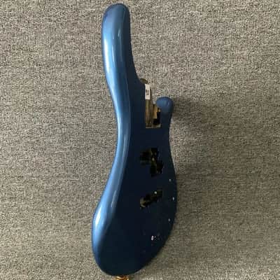 Metallic Blue Basswood 4 String Bass DIY Project Body image 5