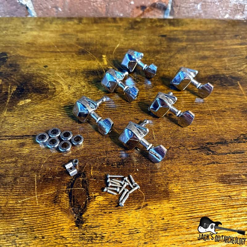 Economy MIK Set of 6-in-Line 11/32" Tuners (2000s - Nickel) image 1