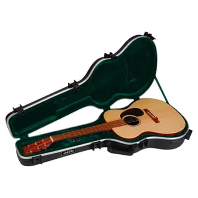 SKB Cases 000-Size Acoustic Shaped Guitar Hardshell Case with Full-Length Neck Support, TSA Latch, Over-Molded Handle, and Accessories Compartment image 3