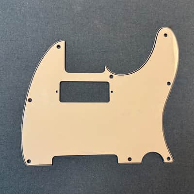 White Tele Pickguard cut for Mini Humbucker image 1
