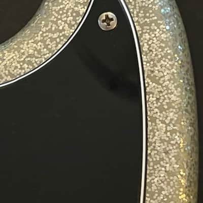 2015 Squier by Fender Mikey Way Signature Mustang Bass - Large Flake Silver Sparkle image 9