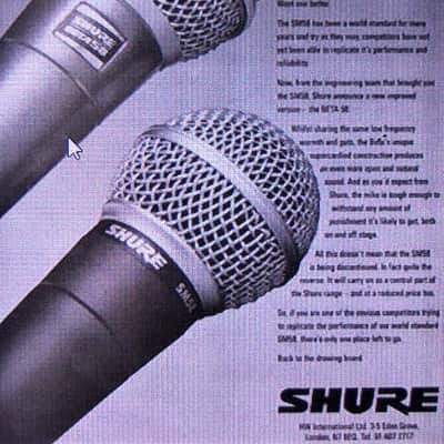 Vintage RARER 1980's Shure BETA 58 / SM58 dynamic cardioid microphone USA Low Z w accessories SM58 # 3 image 2