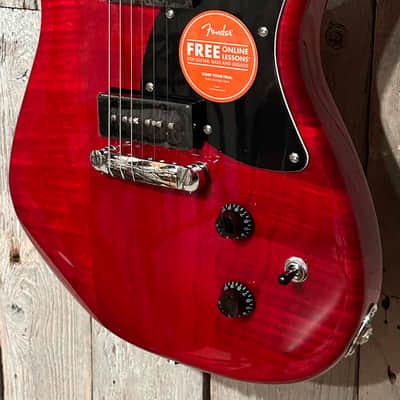 New Squier Paranormal Strat-O-Sonic - Crimson Red Transparent, Support A Brick and Mortar Store, Shop Here! image 5
