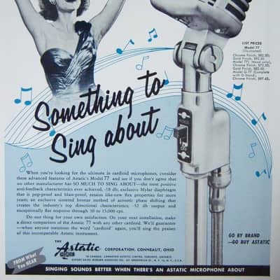 Vintage 1950's Astatic 77 / 77A / 77L dynamic cardioid microphone w cable Multi Z WORKS Shure 55S image 2