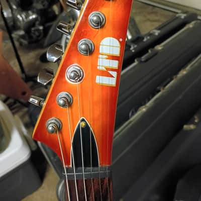 ESP - LTD MH-100QMNT **W/HSC (Polyfoam) 2014 - Amber Sunburst image 11