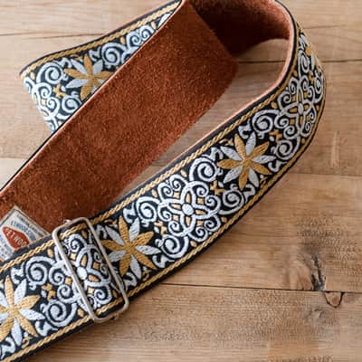 Vintage Gold 60s/70s Hippie Guitar Strap / Handmade in the UK / Case Candy image 4