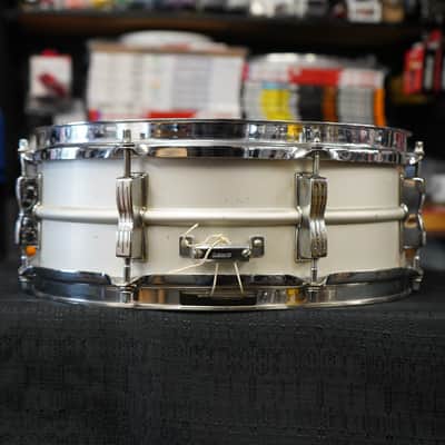1970s Ludwig USA Acrolite 5x14" Aluminum Snare Drum w/ Blue & Olive Badge image 3