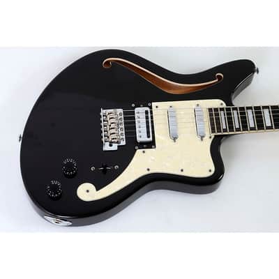 D'Angelico Premier Series Bedford SH Limited-Edition Electric Guitar with Tremolo Regular Black Flake image 3