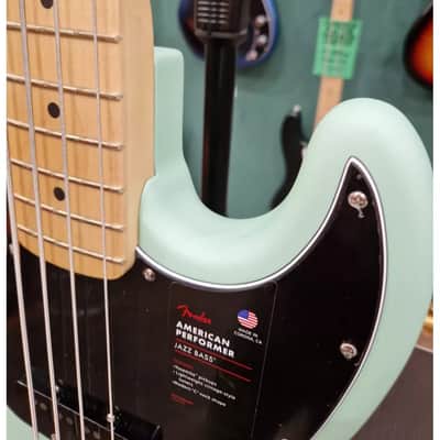 Fender American Performer Jazz Bass Maple Fingerboard, Satin Surf Green image 6