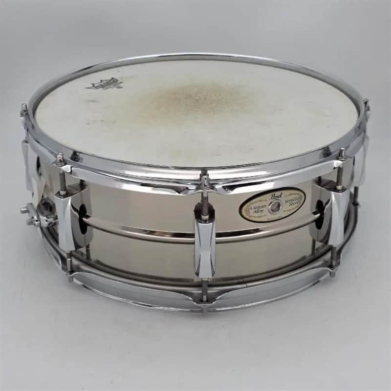 Used Pearl Sensitone Steel Snare Drum 14x5 - Very Good image 1