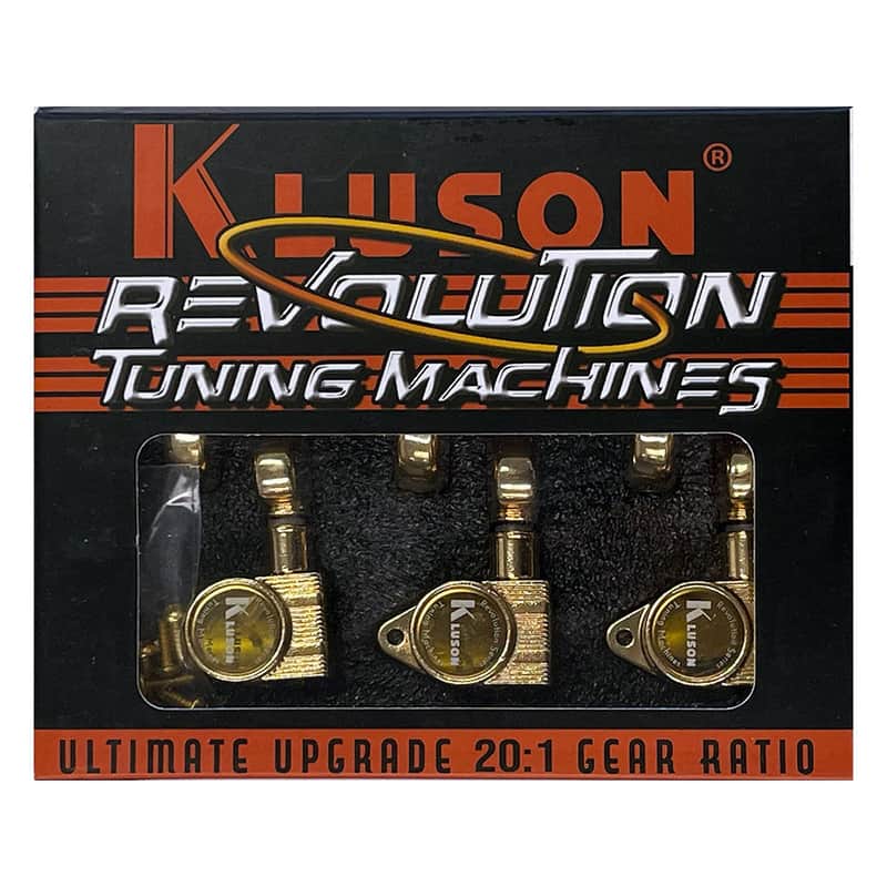 Kluson 3+3 Revolution Series E-Mount Tuners Gold KRE-3-G image 1