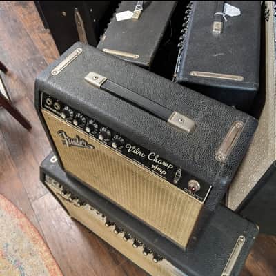 Fender Black Panel Vibro Champ AA764 1966 image 2