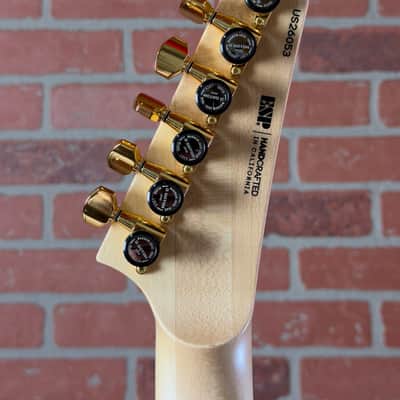 ESP USA M-II DX NT Mahogany Gold Hardware Electric Guitar - See Thru Aqua - Gold EMG 81X (Bridge) & 85X (Neck) Pickups image 14