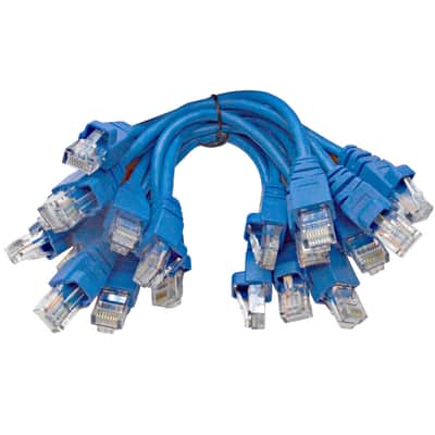 10 Pack of 6 inch CAT5e UTP Patch Cables - RJ45 Ethernet 8 Wire Cords Blue image 3