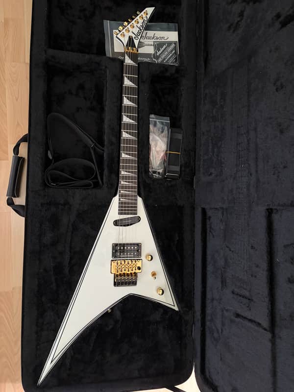 Jackson Concept Series Rhoads RR24 HS 2022 - White with Black Pinstripes image 1