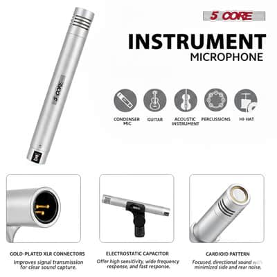 5 Core Conga Mic Snare Tom Set Professional XLR Cardioid Unidirectional Instrument Microphone Kit image 4