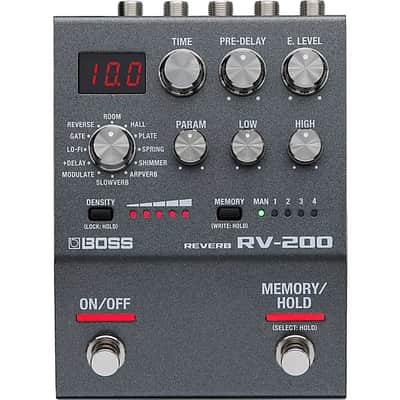 Boss RV-200 Reverb Effects Pedal Black image 1