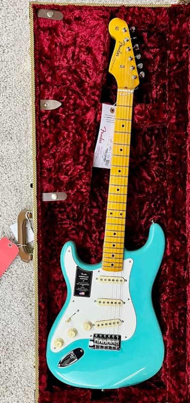 Mint Fender American Vintage II 1957 Seafoam Left Handed Stratocaster with Case image 1