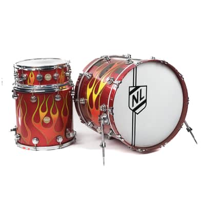 DW Collectors Series 3-Piece Flame Drum Kit (Kick, Snare, Floor Tom) Owned by Brian Setzer image 1
