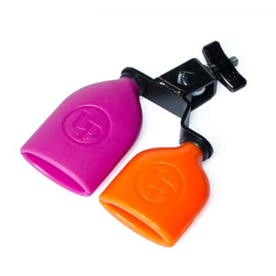 Latin Percussion LP617 Double Sambago Bell (Orange/Pink) - Cowbell image 1