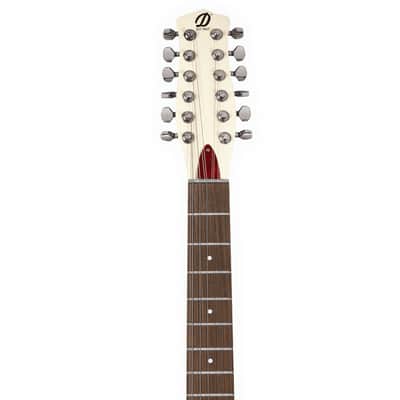 Danelectro D59X12-CREAM Semi-Hollow Double Cutaway Shorthorn Shape 12-String Electric Guitar image 5