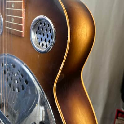 Dobro Resophonic Square Neck 1970’s - Sunbust Acoustic Slide Guitar image 12