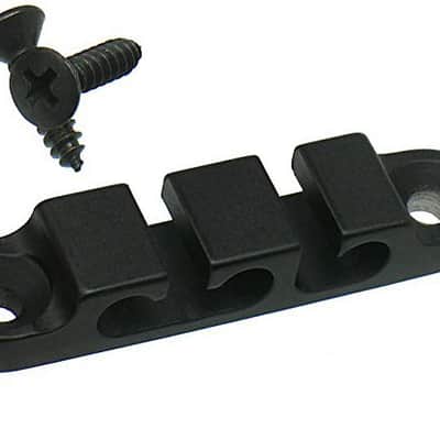 Hipshot 2SR-03B 3-String Retainer/String Guide for Bass - BLACK with Screws image 1