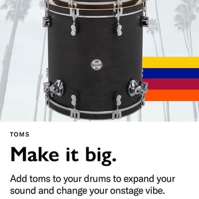 pdp by DW 2 tom add-on pack Satin ebony stain image 1
