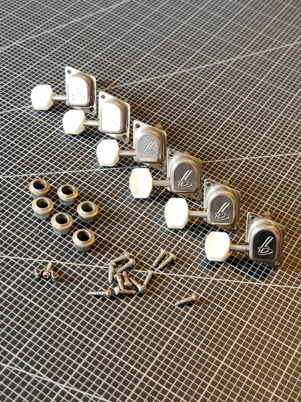 Fender F Tuners - F logo - Vintage - 1968 - White Cream Ivory Pegs - full kit image 1