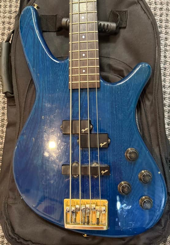 MIJ Fender Prophecy II Bass PJ  1993 - 1994 - Sapphire Blue Transparent with GIg Bag image 1